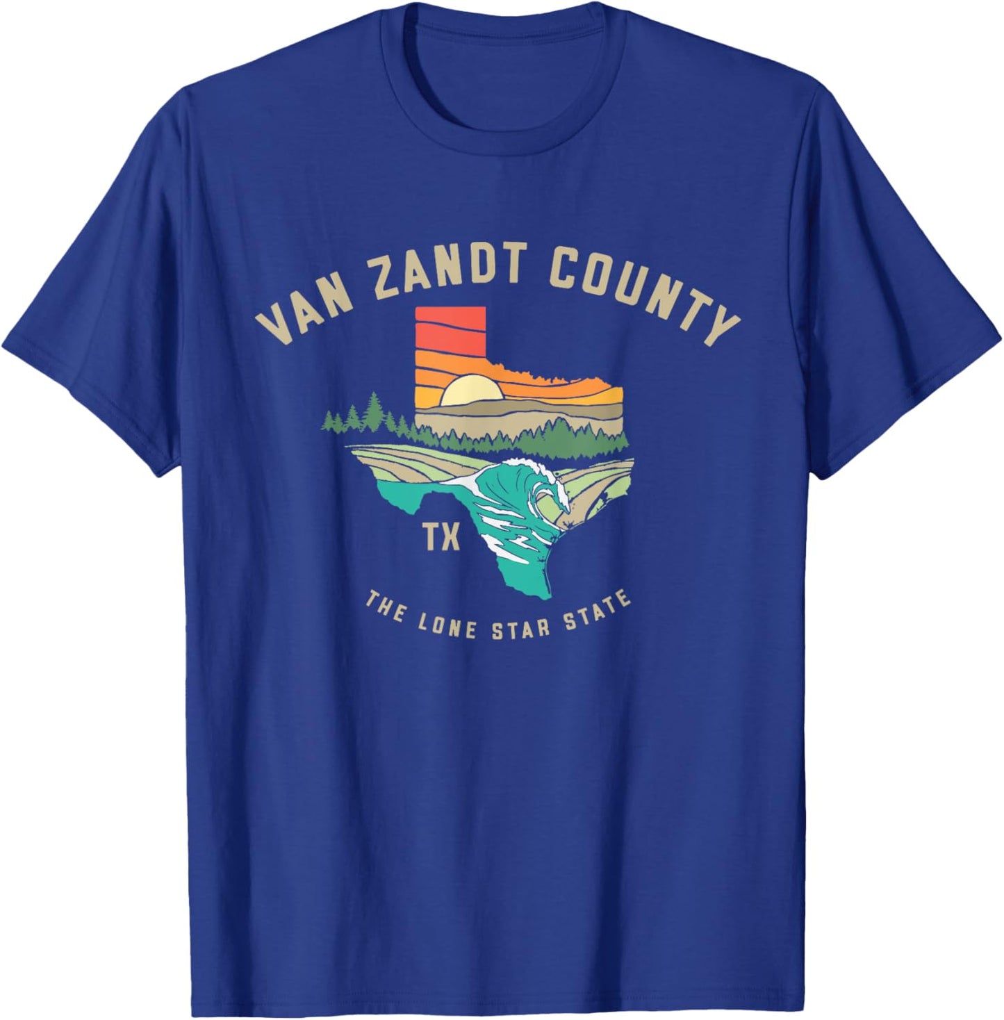 Van Zandt County Texas Outdoors Vintage Nature Design T-Shirt - T-Shirt | Royal