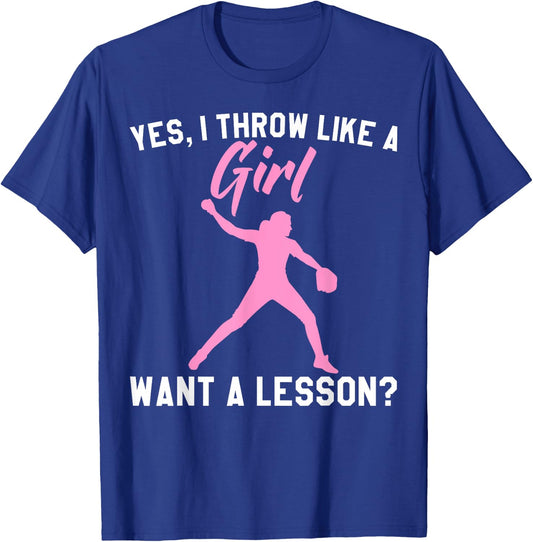 Funny Softball Art For Girls Women Softball Player Softball T-Shirt - T-Shirt | Royal