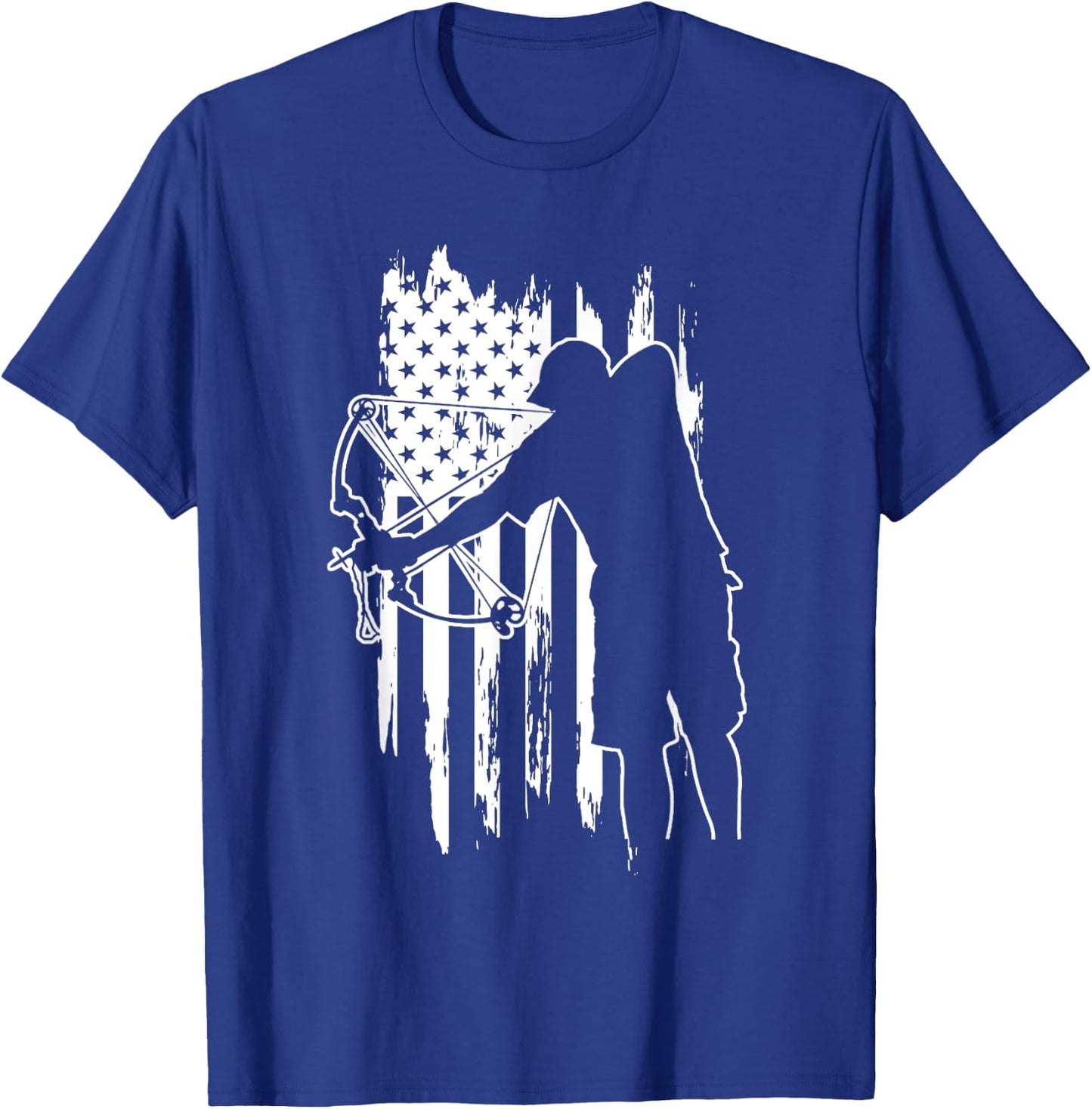Dad bowfishing Archer American Flag Vintage great Gift T-Shirt - T-Shirt | Royal