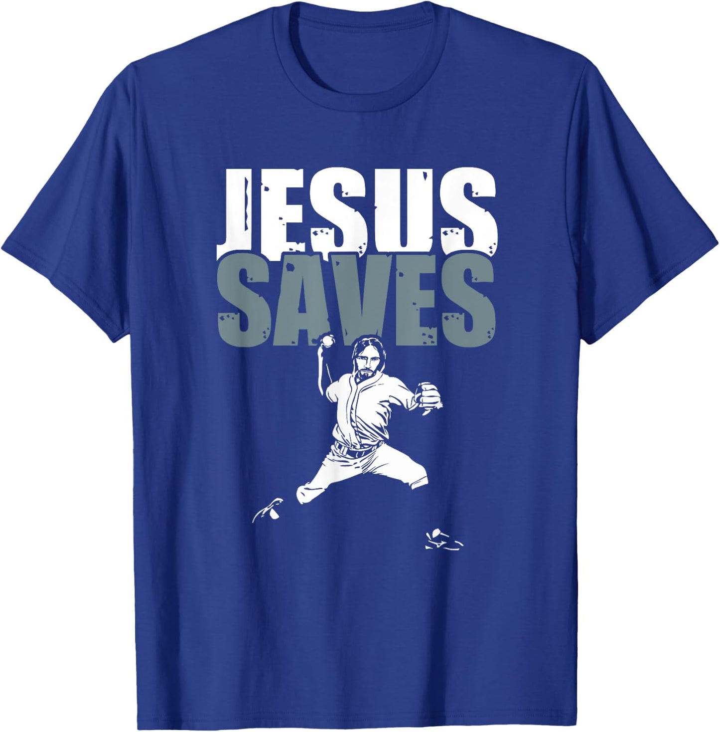 Jesus Saved - Religious Christian Baseball Gift T-Shirt - T-Shirt | Royal