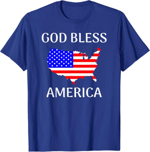 God Bless America United States Flag Country T-Shirt - T-Shirt | Royal