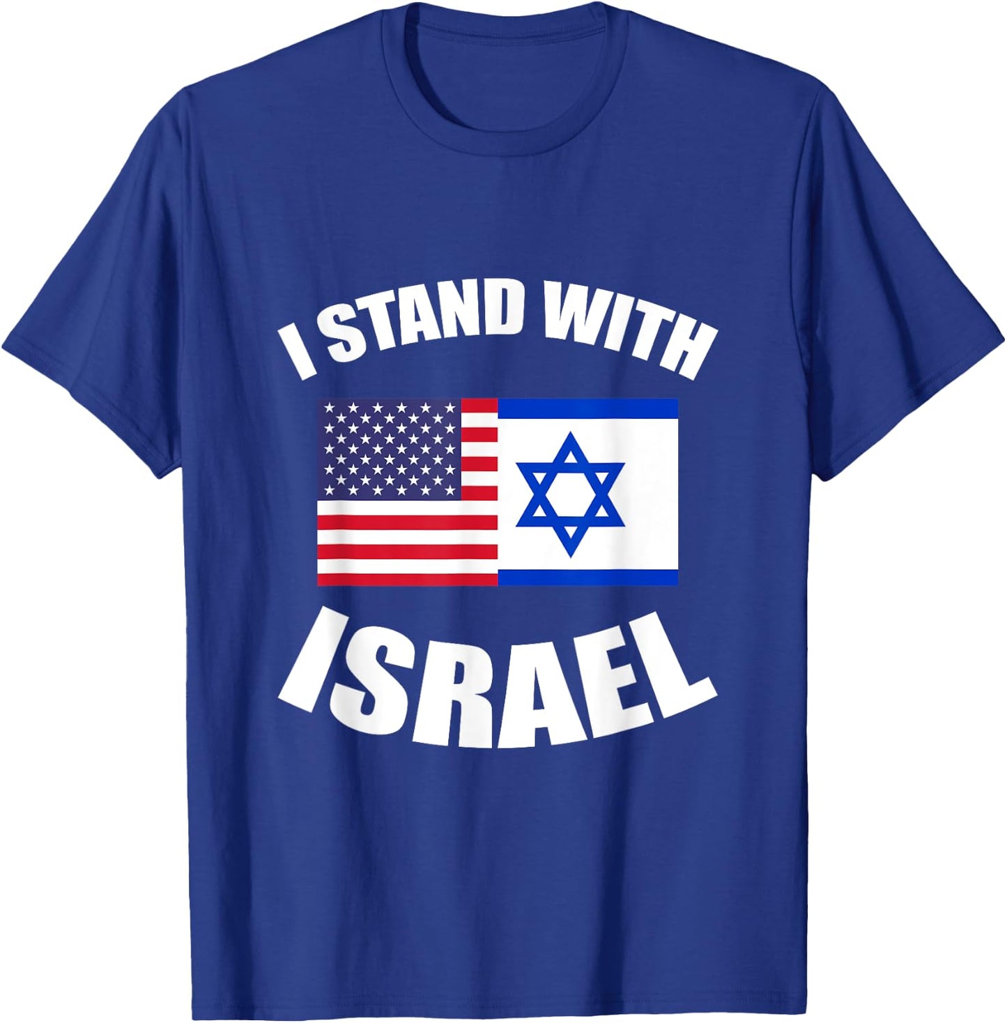 Israel Supporter American Flag Israeli Gift Israel T-Shirt - T-Shirt | Royal
