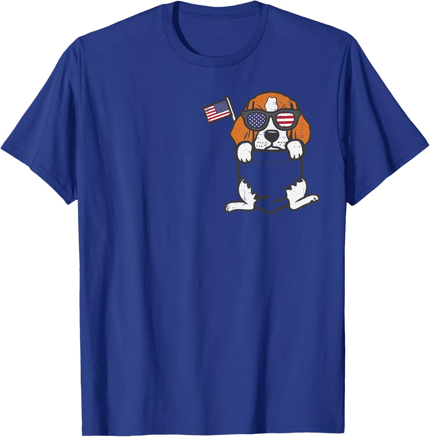 Beagle Feet Pocket Cute American USA 4th Of July Fourth Dog T-Shirt - T-Shirt | Royal