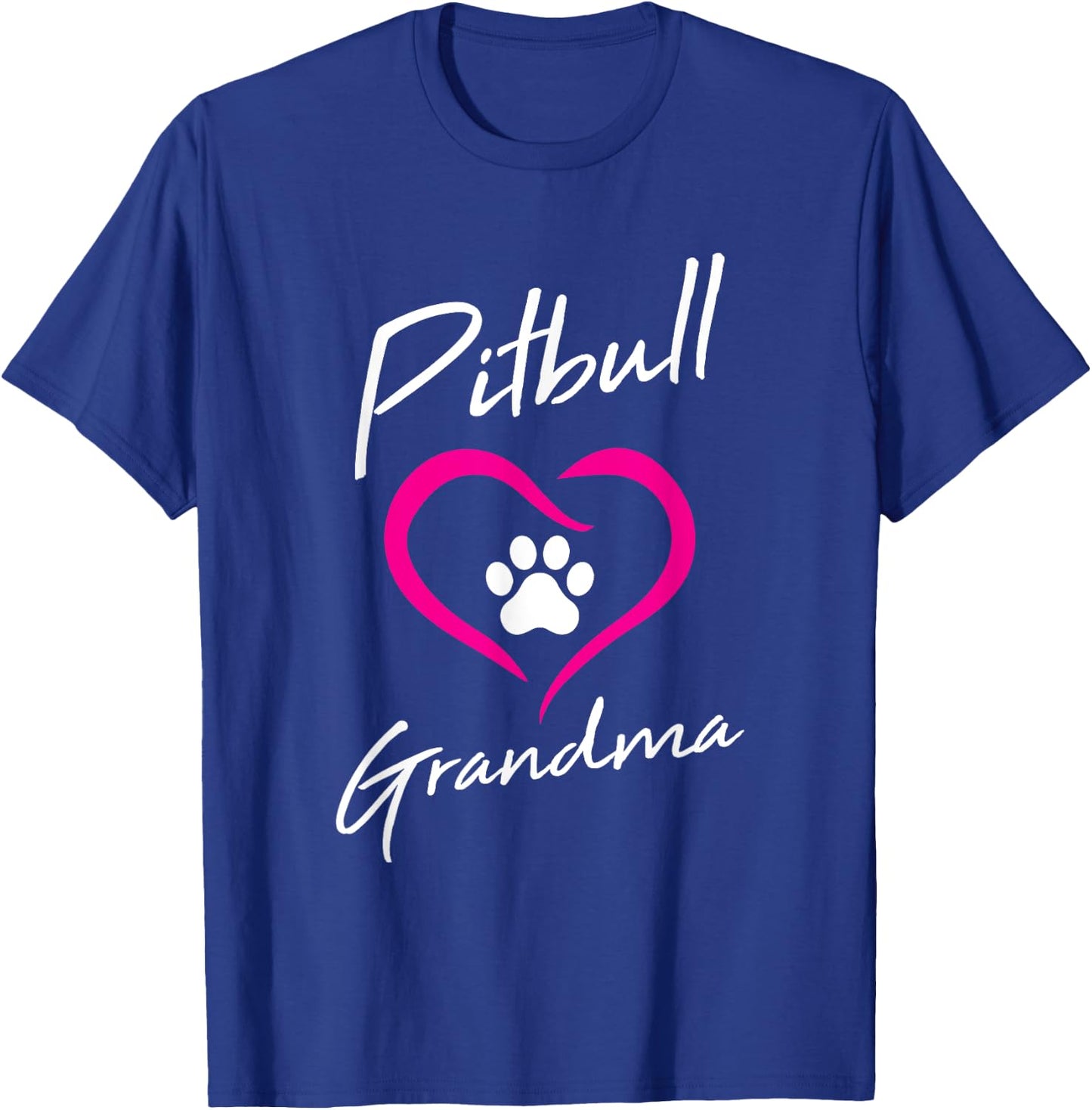 Pitbull Grandma Love Dog Paw Print Cool Animal Lover Gifts Women Girls Kids T-Shirt - T-Shirt | Royal