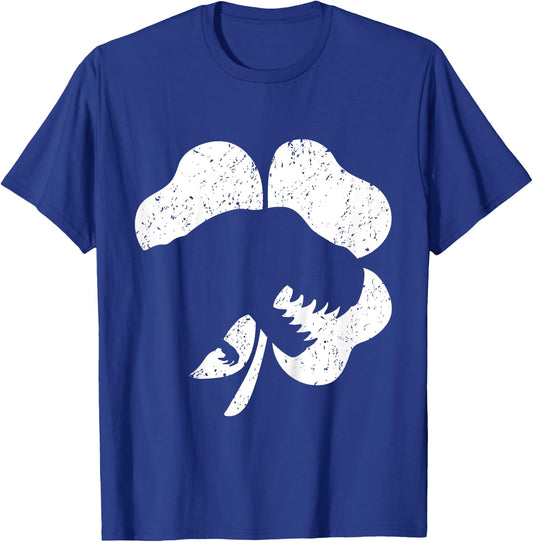 Kids St Patricks Day T-Rex Dinosaur Silhouette Clover Toddler Boy T-Shirt - T-Shirt | Royal