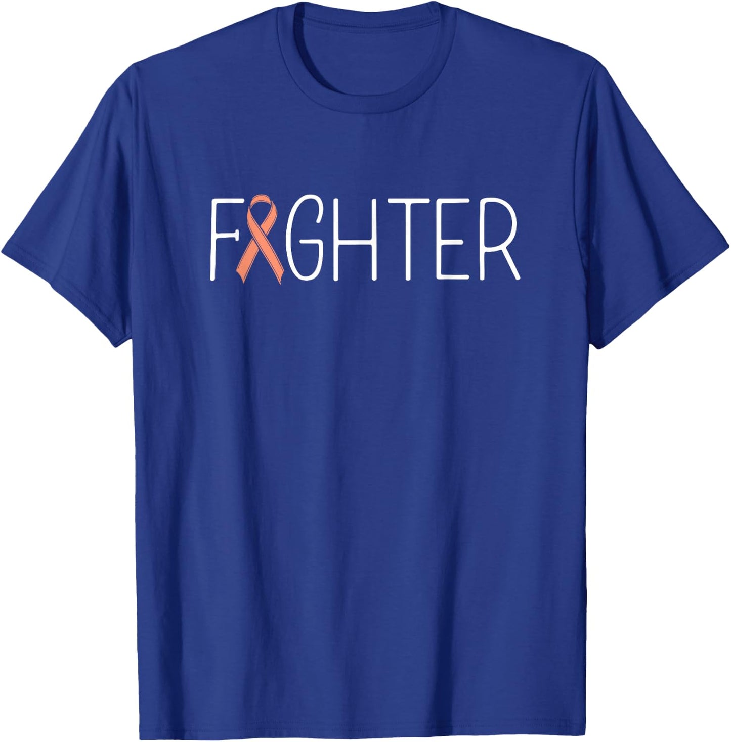 Endometrial Cancer Fighter Peach Uterine Cancer Awareness T-Shirt - T-Shirt | Royal