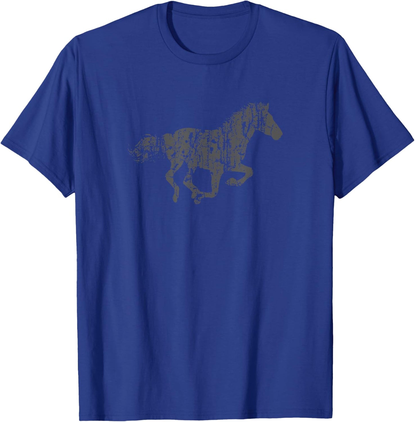 Horse Vintage Design - Distressed Horse Print T-Shirt - T-Shirt | Royal