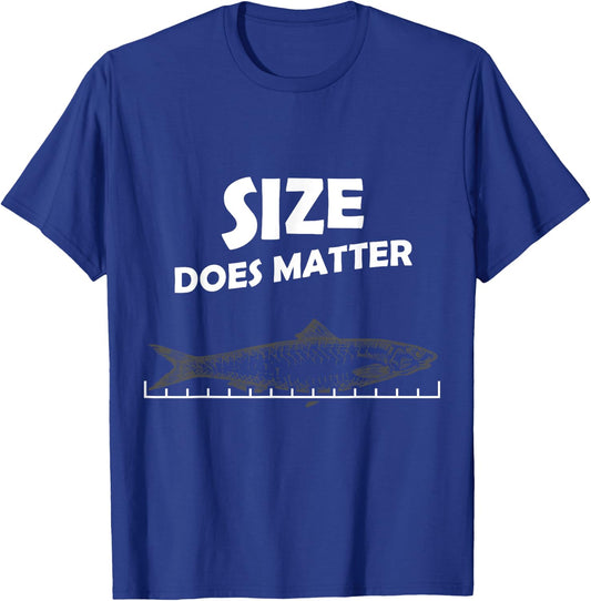 Fish Size Chart Does Matter Funny Fishing Fisherman T-Shirt - T-Shirt | Royal