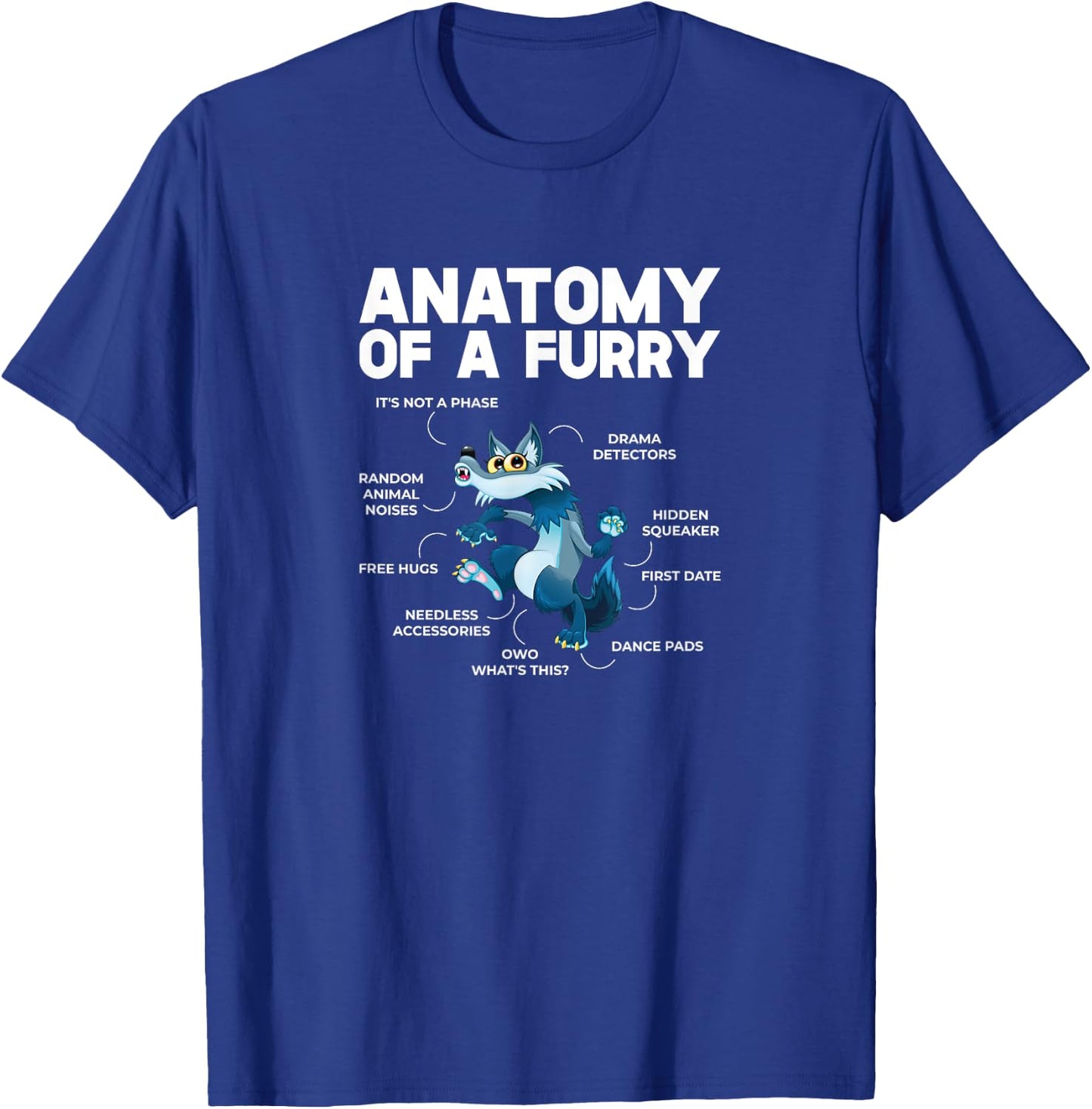 Anatomy of a Furry Fox Cute Furries Fursona T-Shirt - T-Shirt | Royal