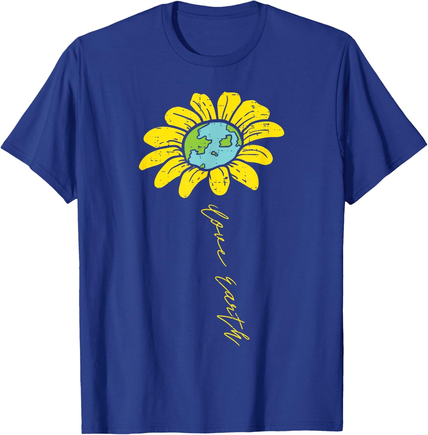 Sunflower Love Earth Day Retro Nature Environmentalist Gift T-Shirt - T-Shirt | Royal