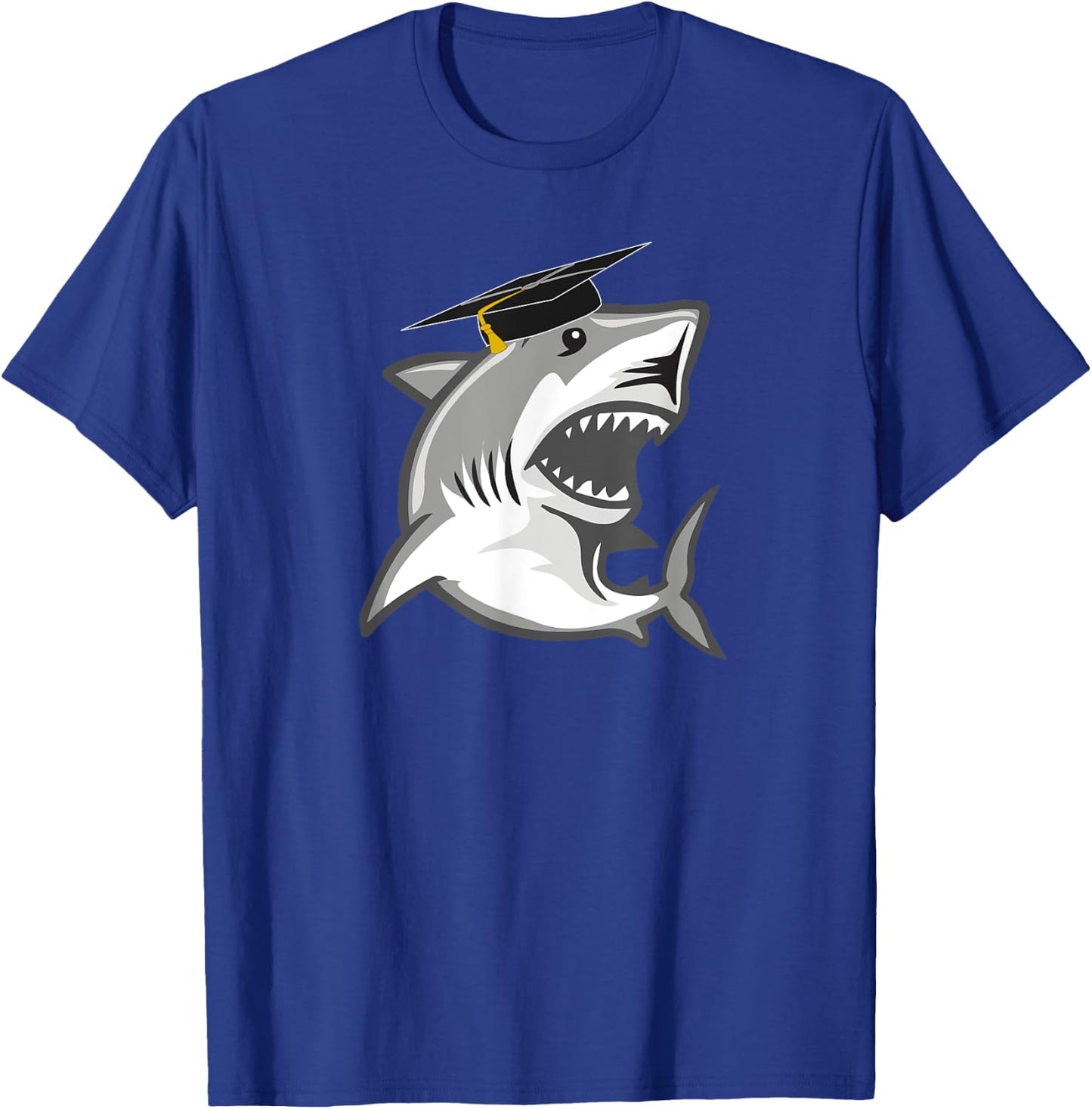 Great White Shark Graduation Cap Class of 2024 Shark Lover T-Shirt - T-Shirt | Royal