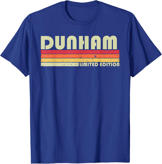 DUNHAM Surname Funny Retro Vintage 80s 90s Birthday Reunion T-Shirt - T-Shirt | Royal