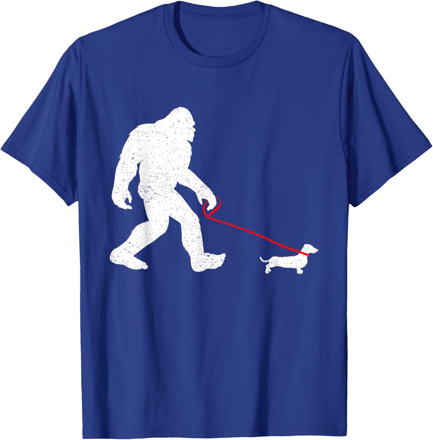 Bigfoot Walking Dachshund Weiner Dog Sasquatch Gifts Men Women Girls Kids T-Shirt - T-Shirt | Royal
