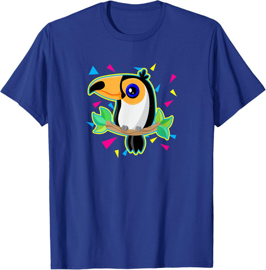 Tropical Toucan Shirt 80s Style Tucan Bird Lover Gifts T-Shirt - T-Shirt | Royal