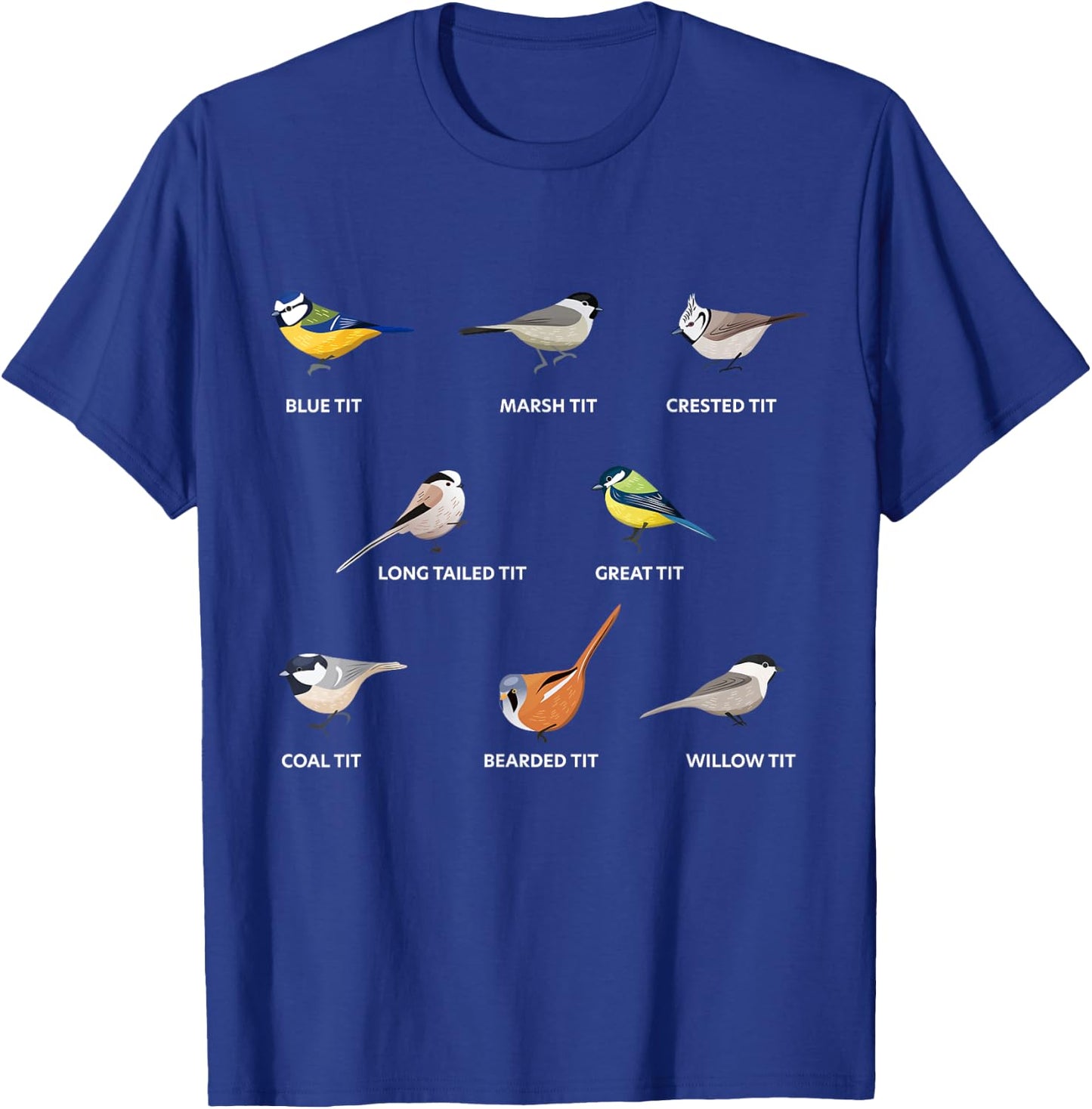 Collection of tit birds Blue tit, great tit & more (Gift) T-Shirt - T-Shirt | Royal