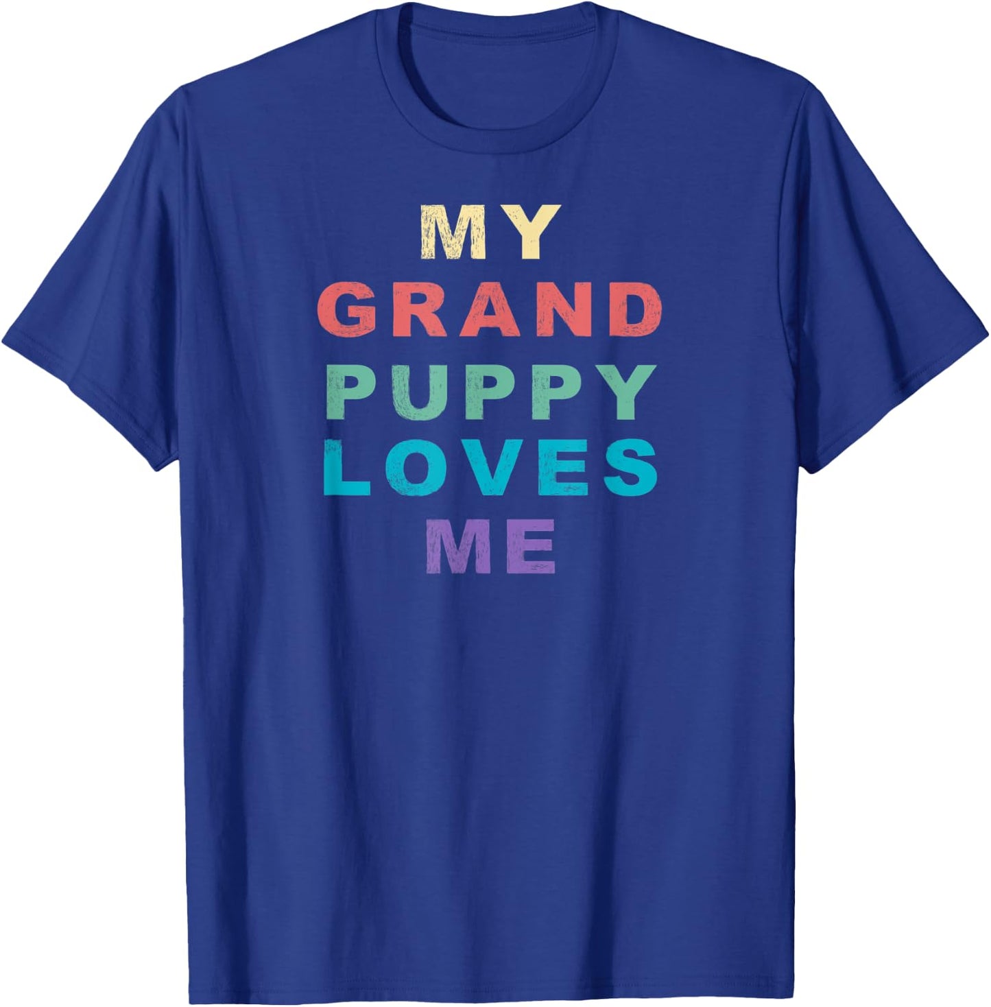 My Grandpuppy Loves Me for Grandma of Puppy Dogs Retro T-Shirt - T-Shirt | Royal