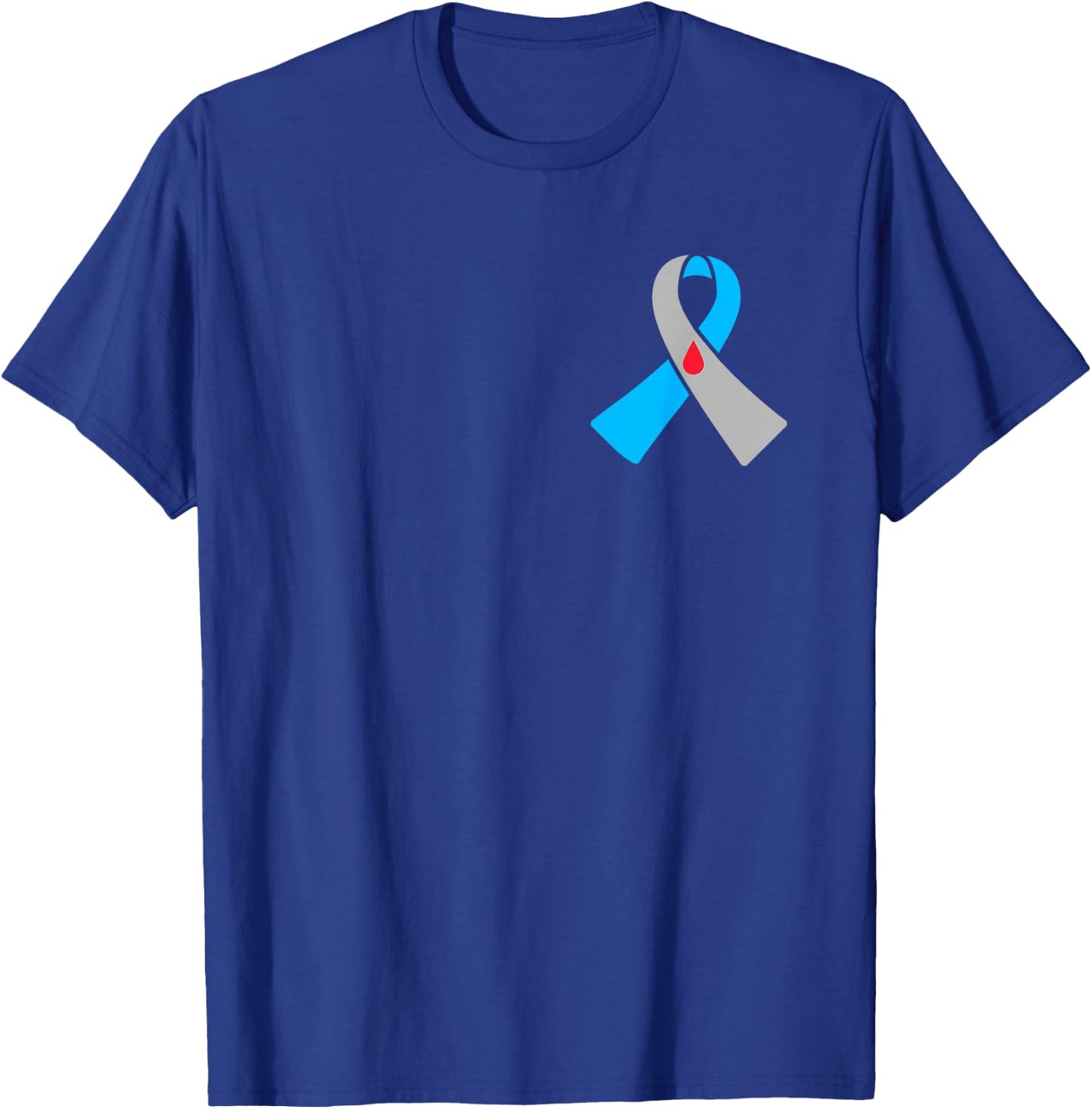 Type 1 Diabetes Awareness Ribbon Badge T-Shirt - T-Shirt | Royal