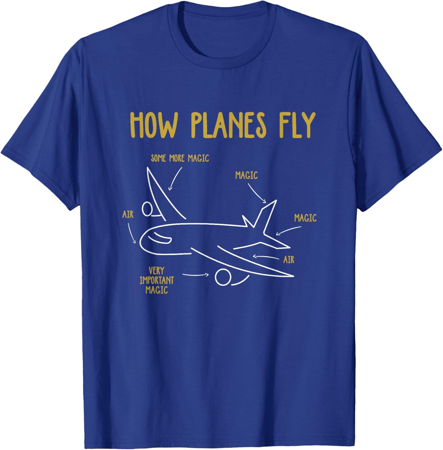 Funny Aeronautical Engineering How Planes Fly T-Shirt - T-Shirt | Royal
