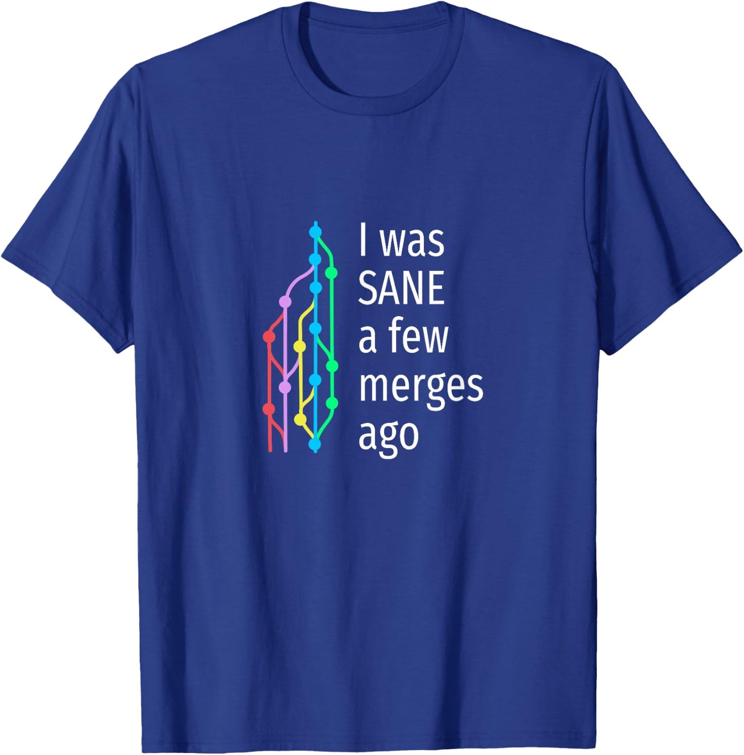 I was sane a few merges ago - funny git design for coder T-Shirt - T-Shirt | Royal