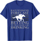 Funny Horse Racing Jockey Racer Track Rider Drinking Gifts T-Shirt - T-Shirt | Royal