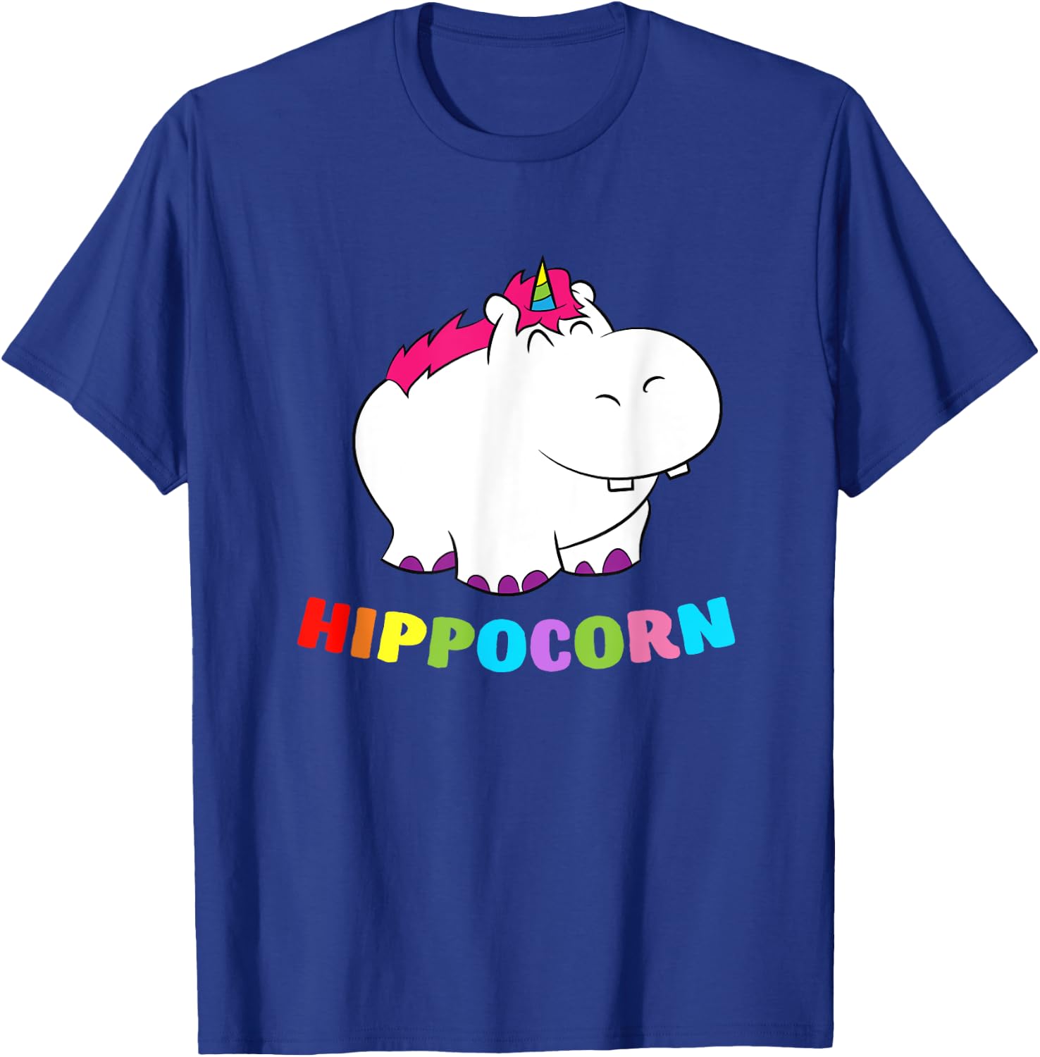 Funny Hippo Hippocorn Unicorn Hippo Birthday Hippo T-Shirt - T-Shirt | Royal