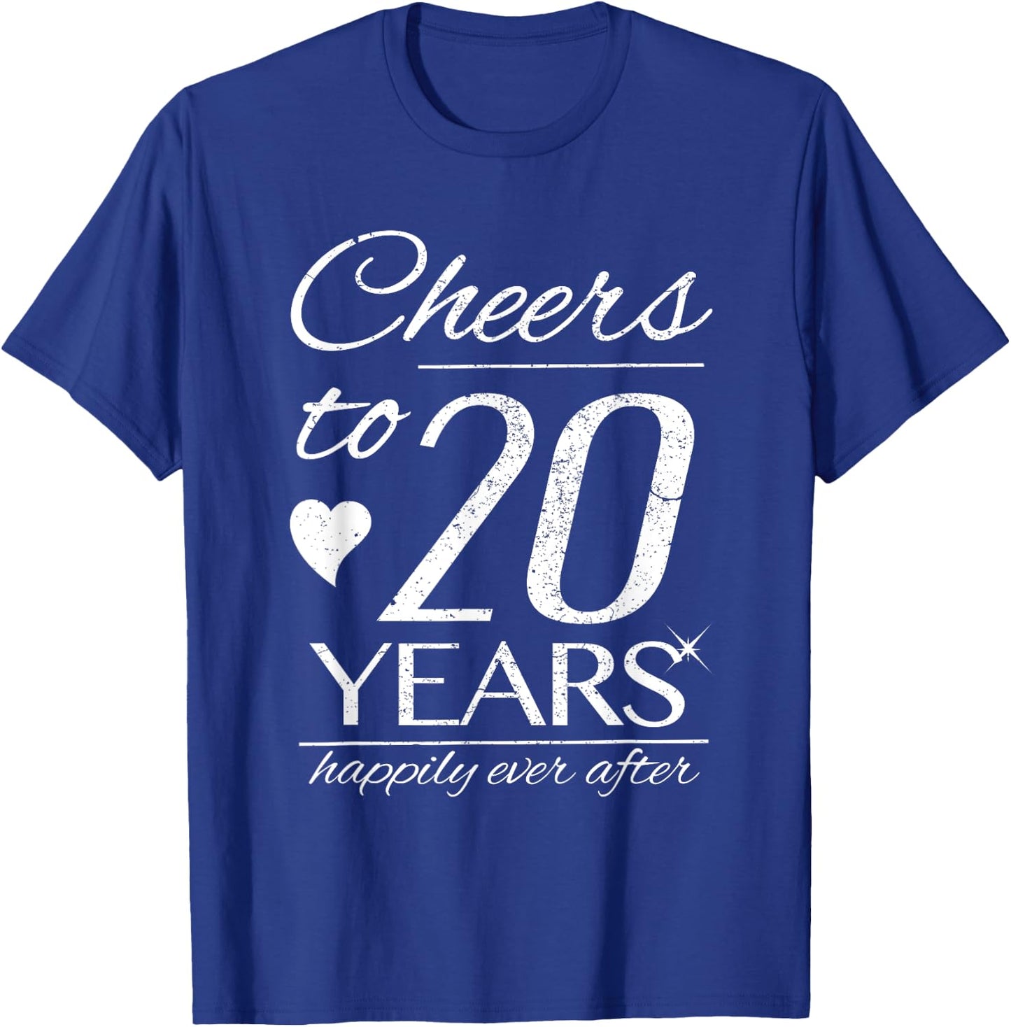 Cheers To 20 Years Married Couples 20th Wedding Anniversary T-Shirt - T-Shirt | Royal