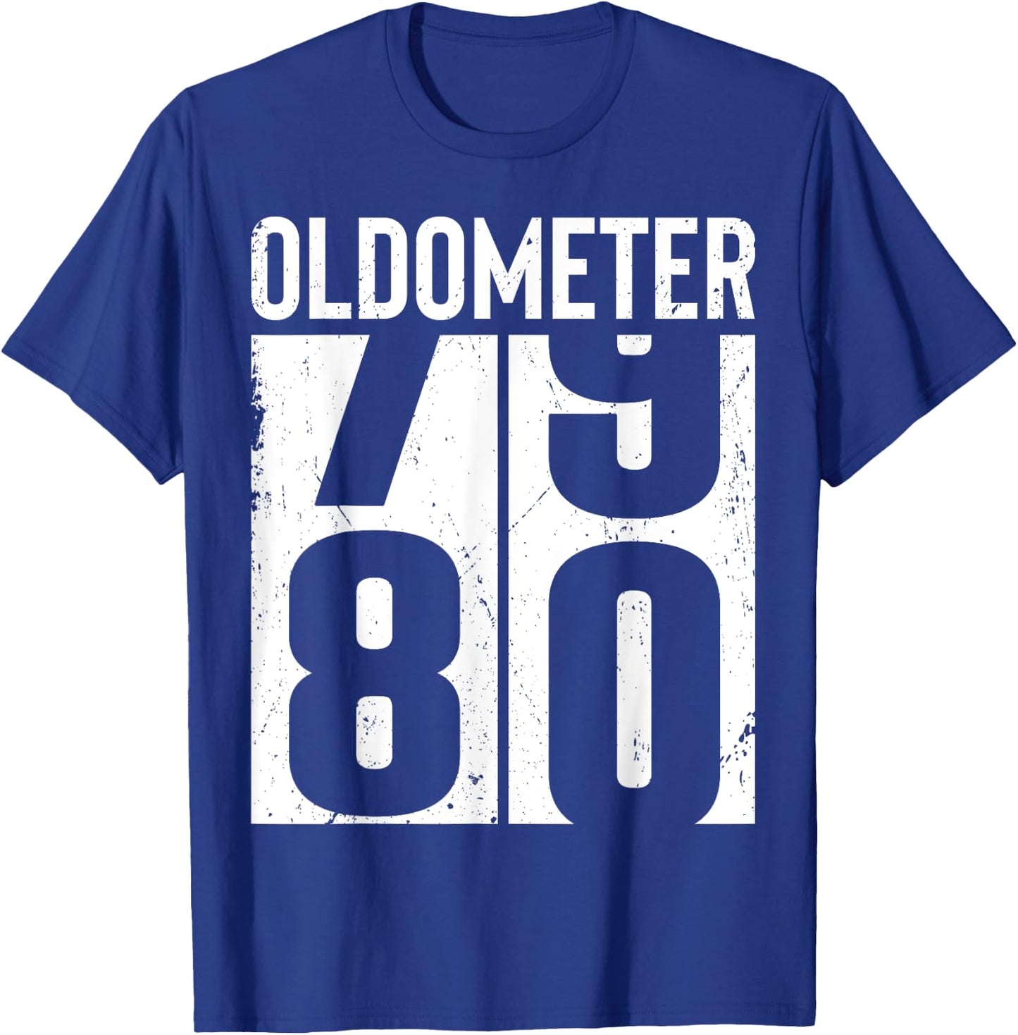 Funny 80 Years Old 80th Birthday Odometer Oldometer Men T-Shirt - T-Shirt | Royal