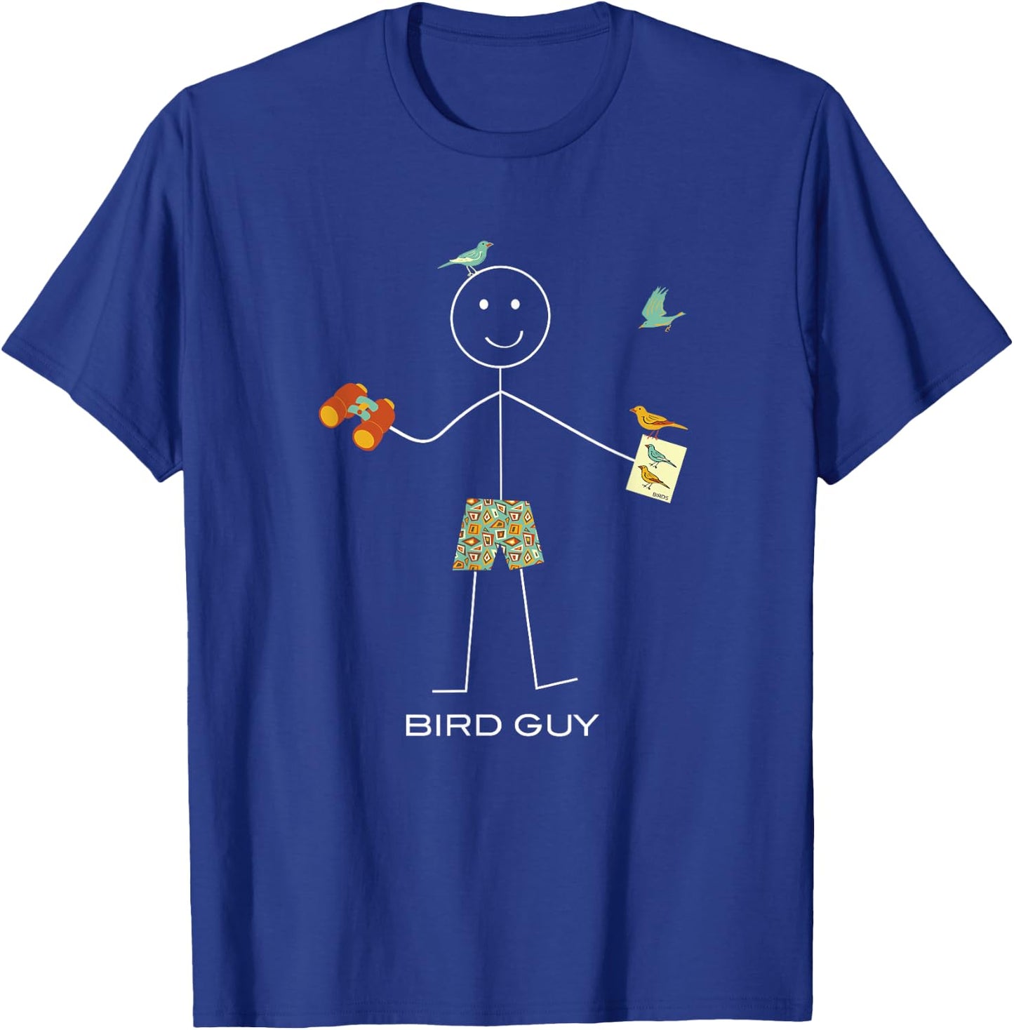 Whyitsme Design Men's Birding , Black, Small T-Shirt - T-Shirt | Royal