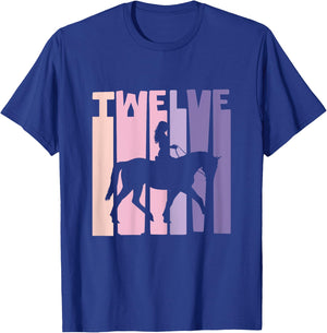 12th Birthday Gift Horse Rider Fan 12 Years Girls T-Shirt - T-Shirt | Royal