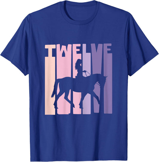 12th Birthday Gift Horse Rider Fan 12 Years Girls T-Shirt - T-Shirt | Royal