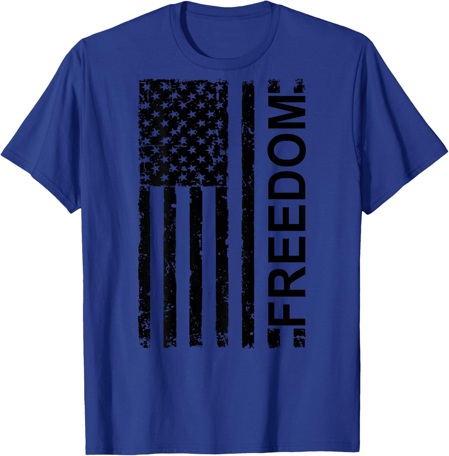 American Flag Distressed USA Freedom Men T-Shirt - T-Shirt | Royal