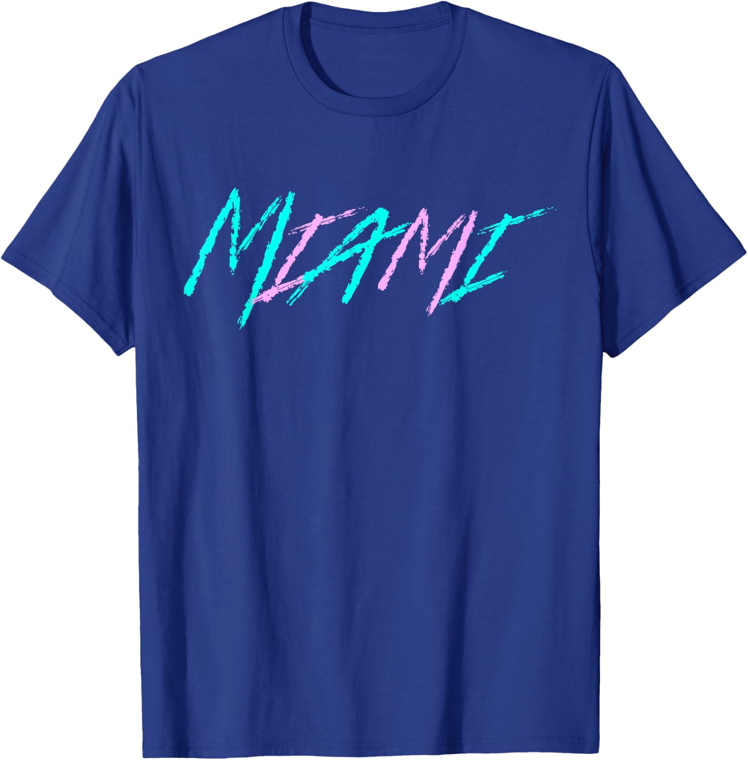Classic 90's Teal and Pink Color Miami T-Shirt - T-Shirt | Royal