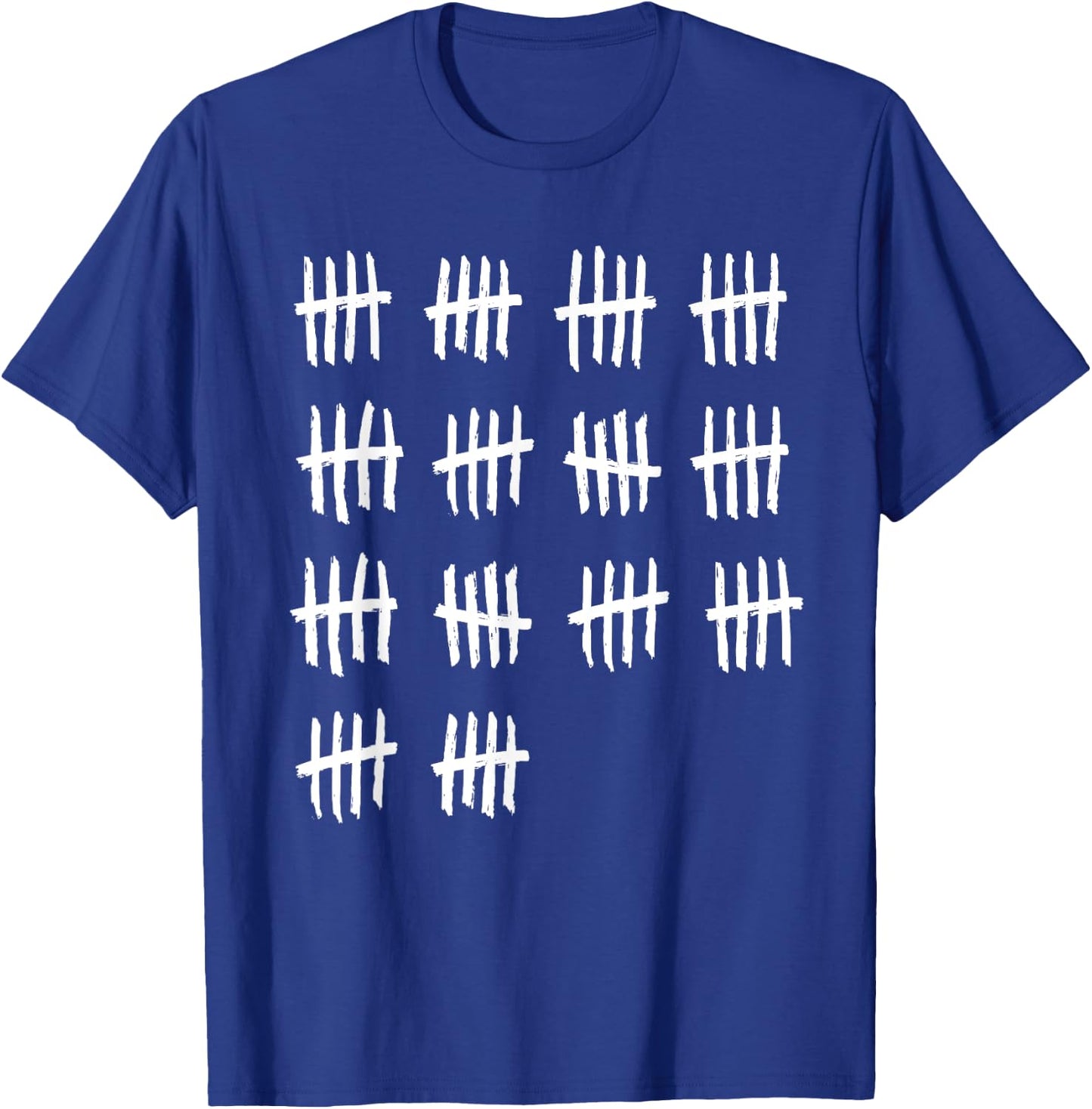 70th Birthday Outfit 70 Years Old Tally Marks Anniversary T-Shirt - T-Shirt | Royal