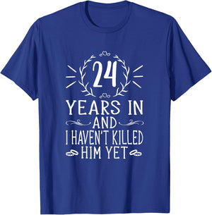 24th Wedding Anniversary Shirts - 24 Years Marriage T-Shirt - T-Shirt | Royal