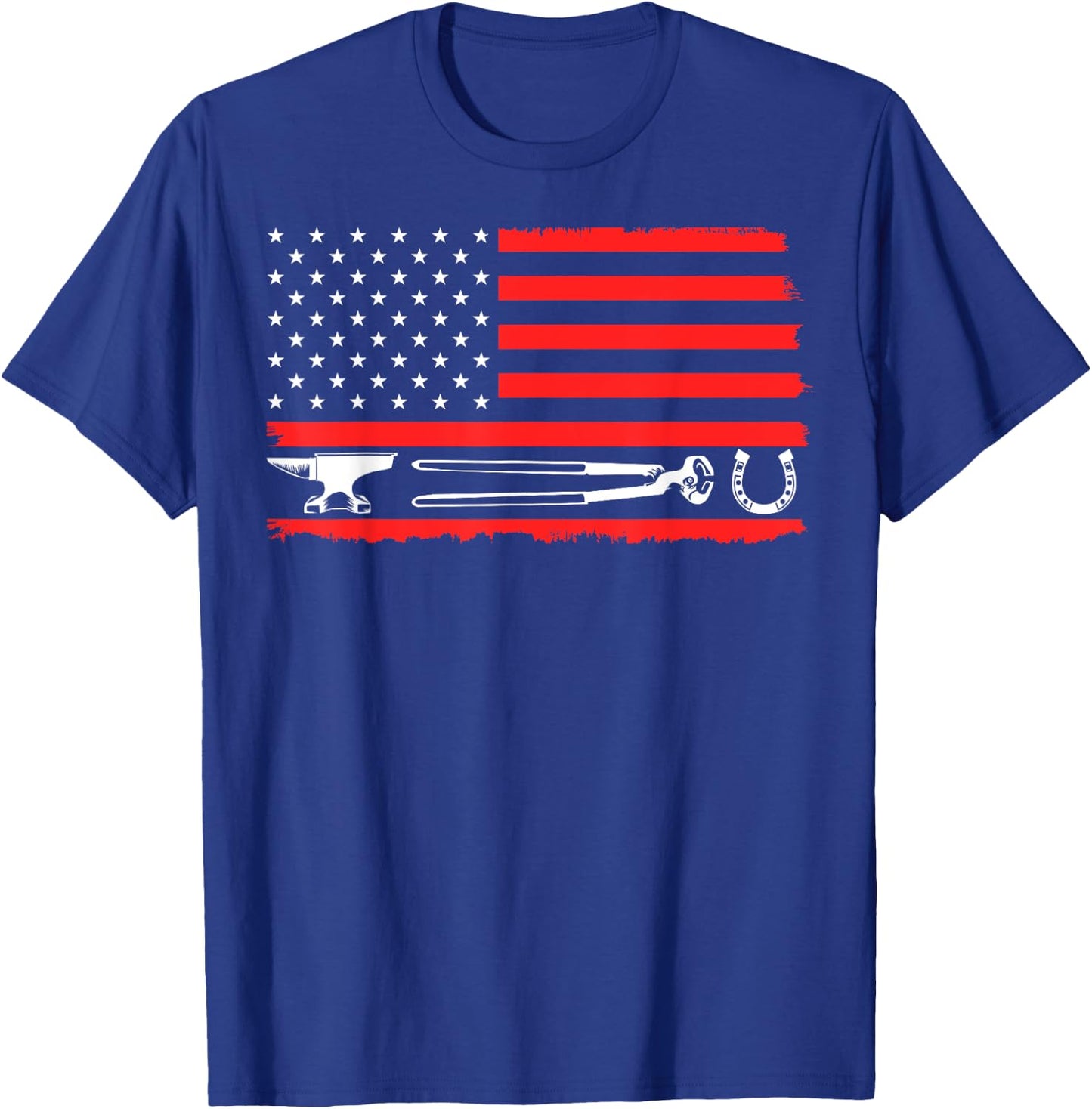 Funny Farrier Gift Cool Farrier Tools American Flag T-Shirt - T-Shirt | Royal