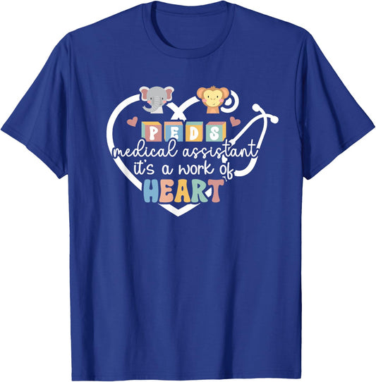 Peds Medical Assistant Heart Pediatric Medical Assistant T-Shirt - T-Shirt | Royal