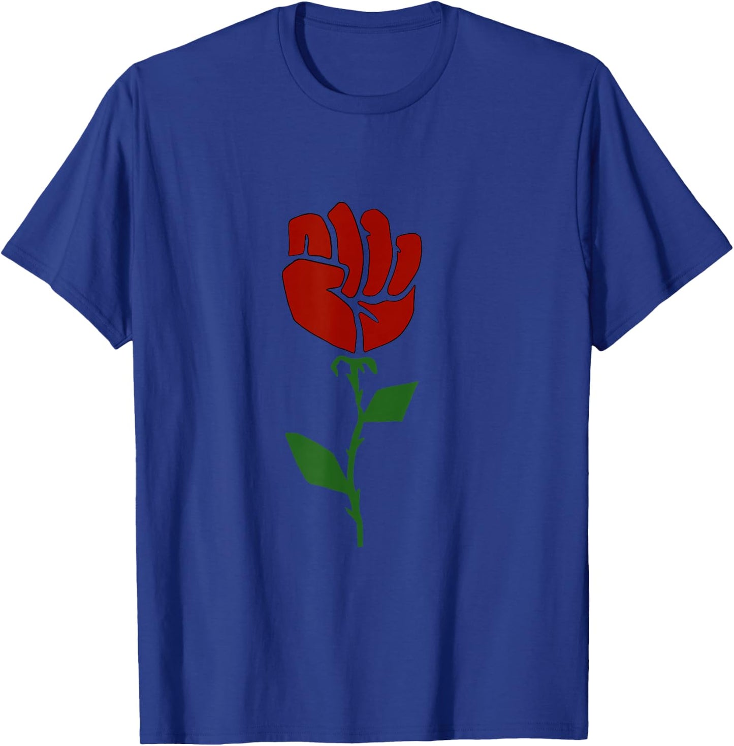Union Strong Pro Union Worker Labor Rose Fist Protest T-Shirt - T-Shirt | Royal