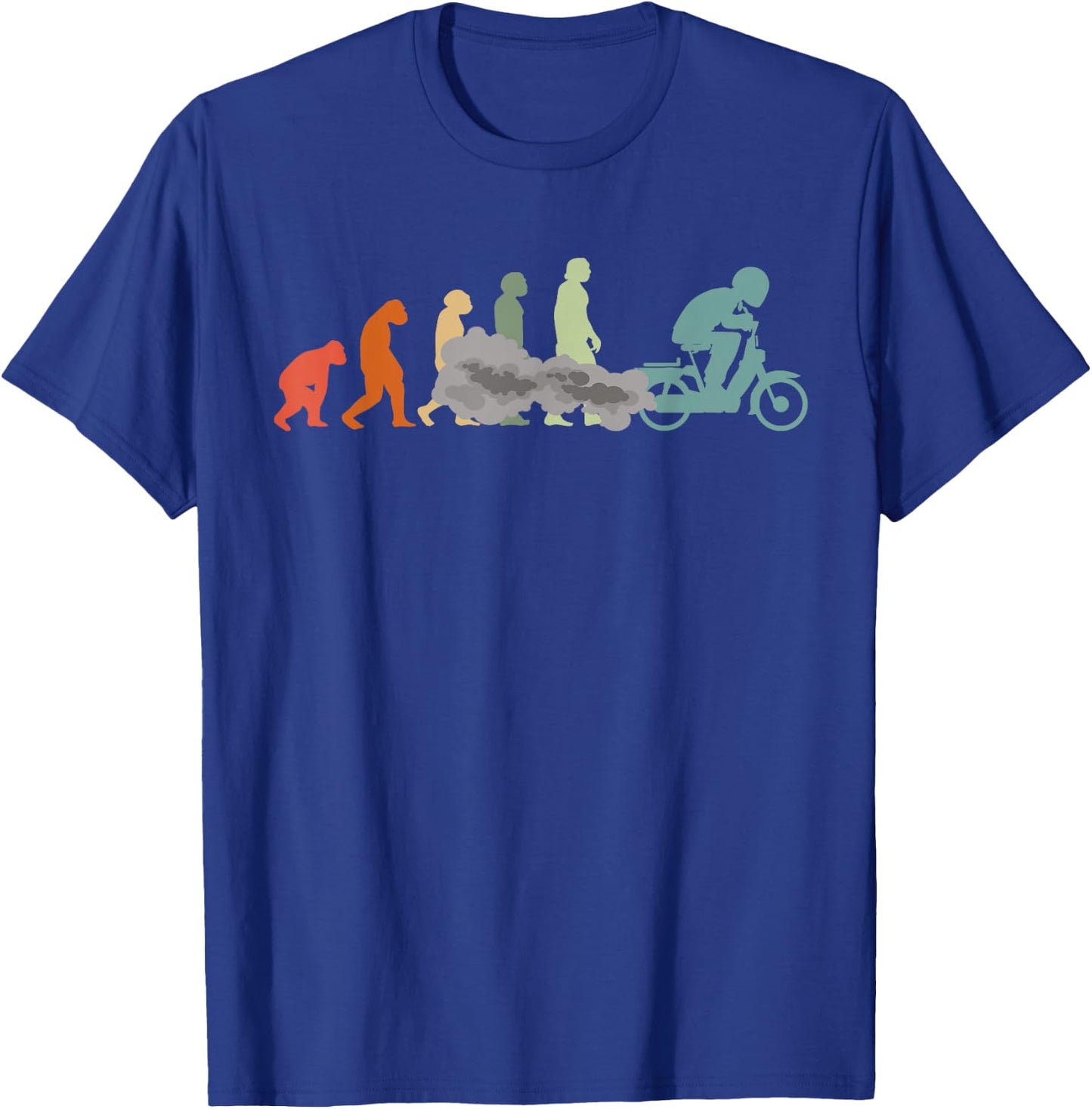 Moped Bike Mofas Moped Evolution Motorcycle Vintage Moped T-Shirt - T-Shirt | Royal