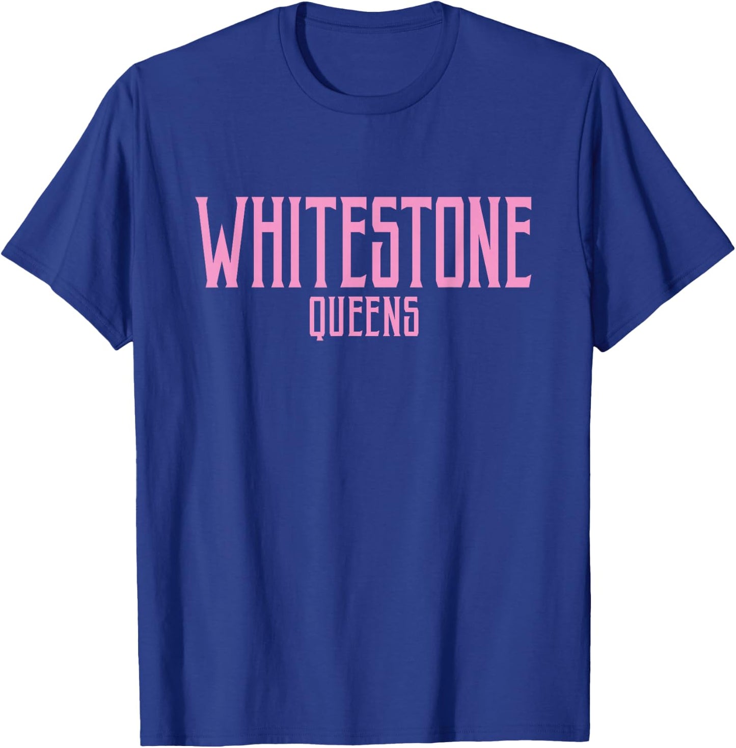 Whitestone Queens Text Pink Print T-Shirt - T-Shirt | Royal