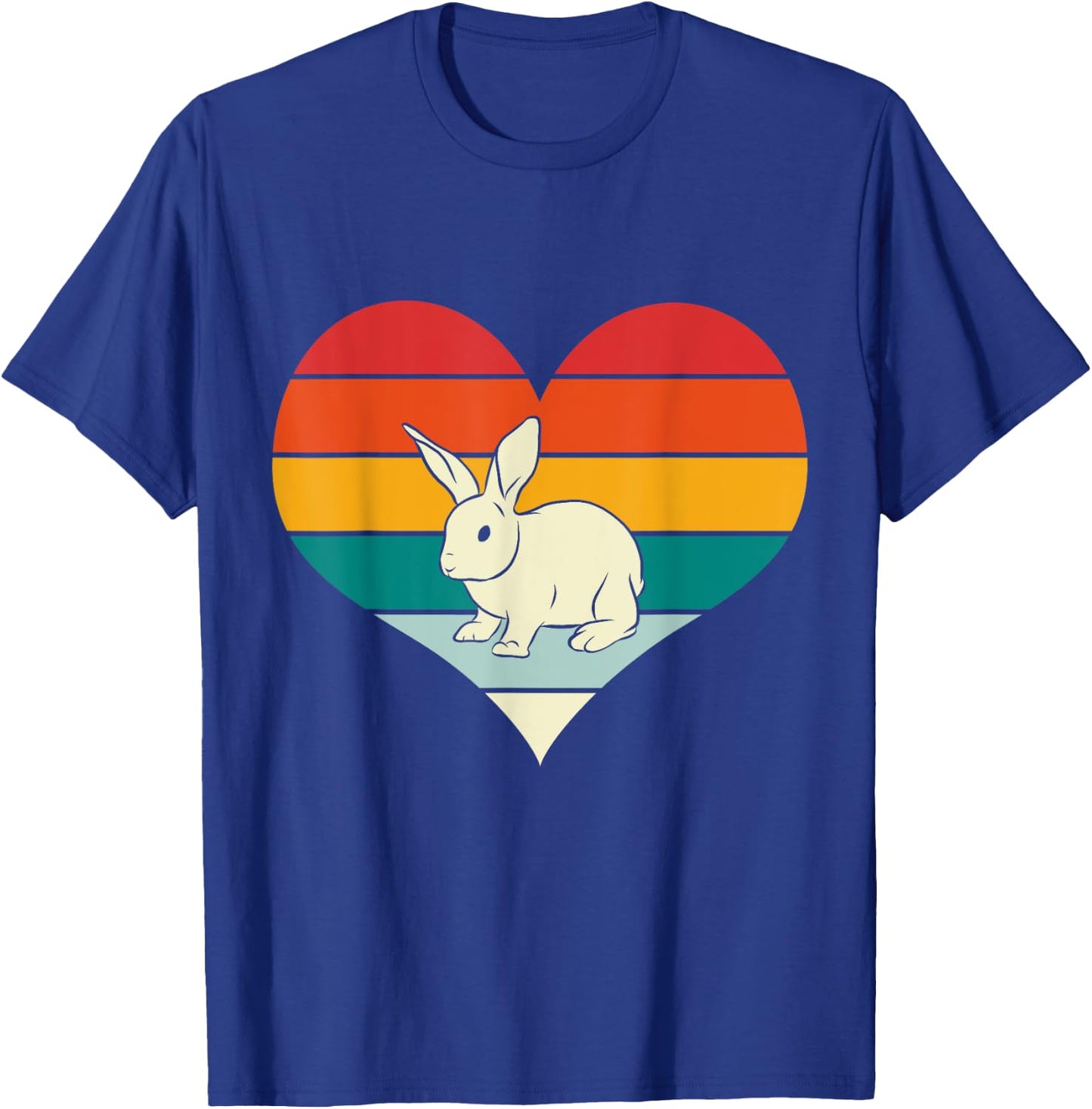 Rabbit Bunny Heart Valentines Day Gift Retro Rabbit T-Shirt - T-Shirt | Royal