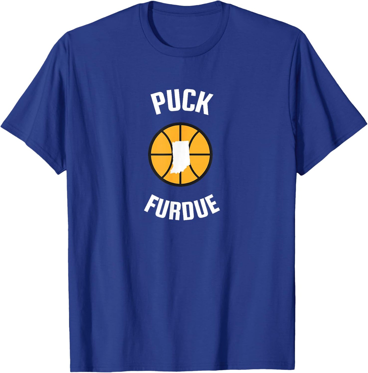 Classic Puck Furdue Rivalry Retro Basketball - Red, Small T-Shirt - T-Shirt | Royal