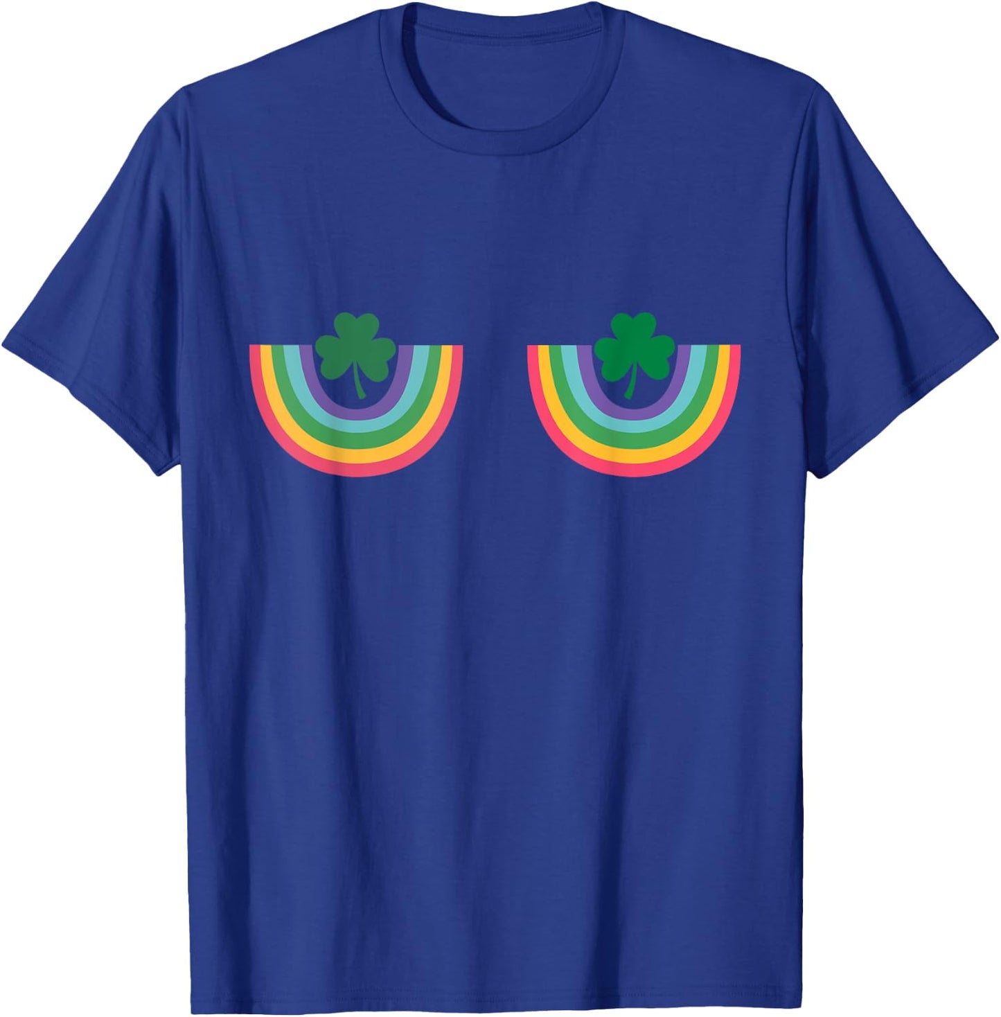 Irish Rainbow Shamrock Boobs St Patricks Saint Paddys Funny T-Shirt - T-Shirt | Royal