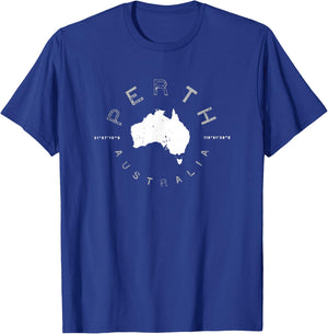 Perth Australia Retro Vintage Graphic T-Shirt - T-Shirt | Royal
