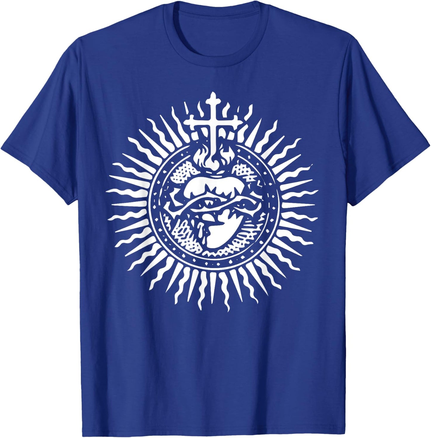 Sacred Heart of Jesus Catholic Traditional Latin Mass Art T-Shirt - T-Shirt | Royal