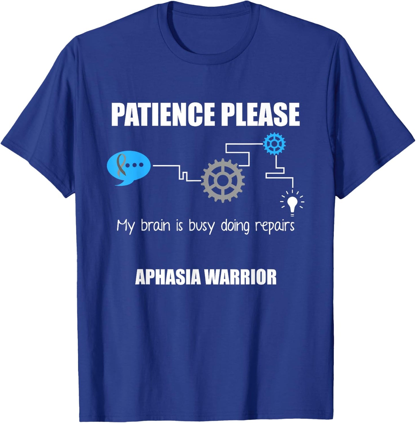 Aphasia Awareness Month Funny Gifts Aphasia Warrior Patience Survivor Awareness DA1 Black Women's Modern Casual Humorous T-Shirt - T-Shirt | Royal
