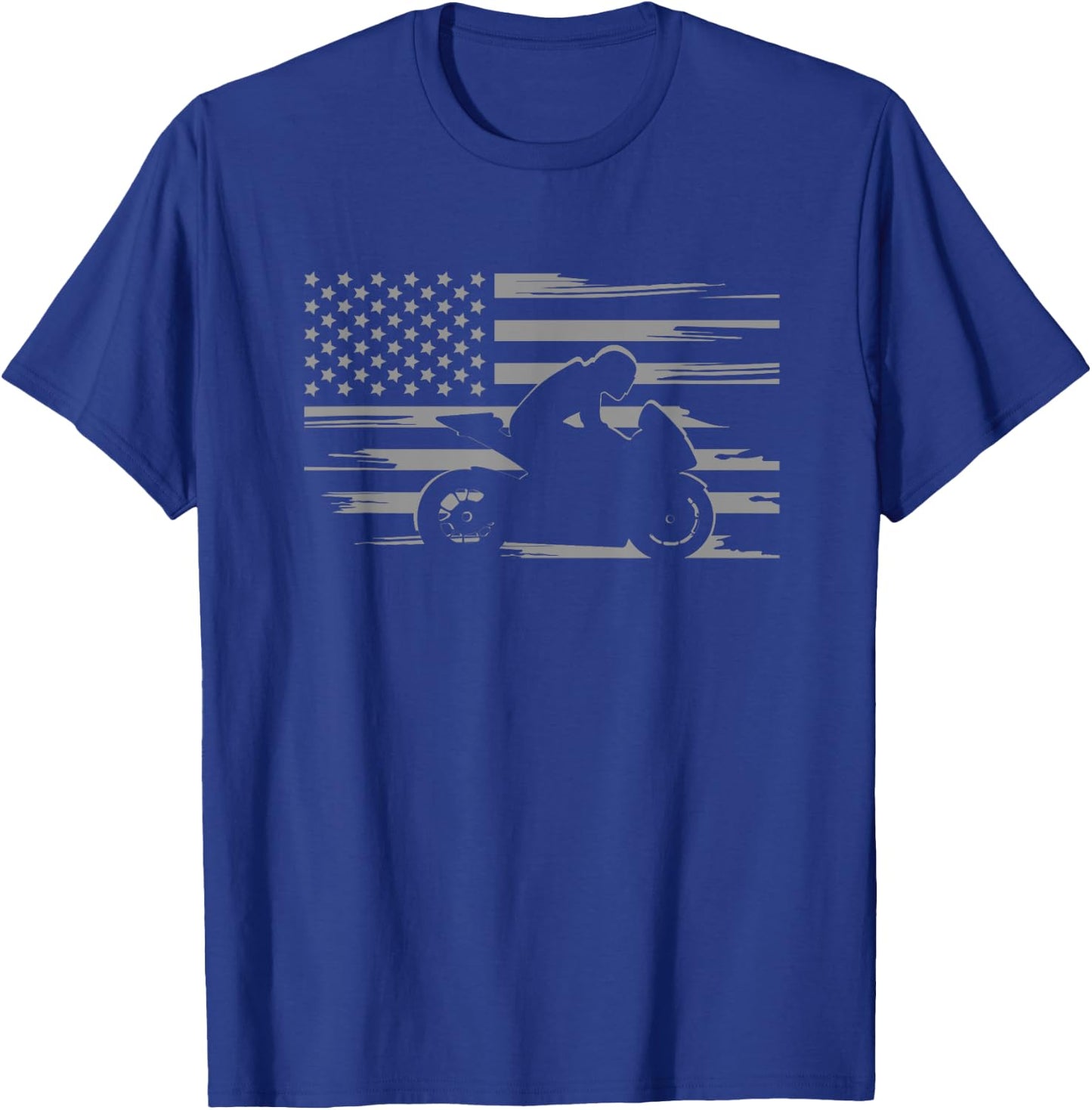 American Flag Motorcycle Apparel - Biker / Motorcycle T-Shirt - T-Shirt | Royal