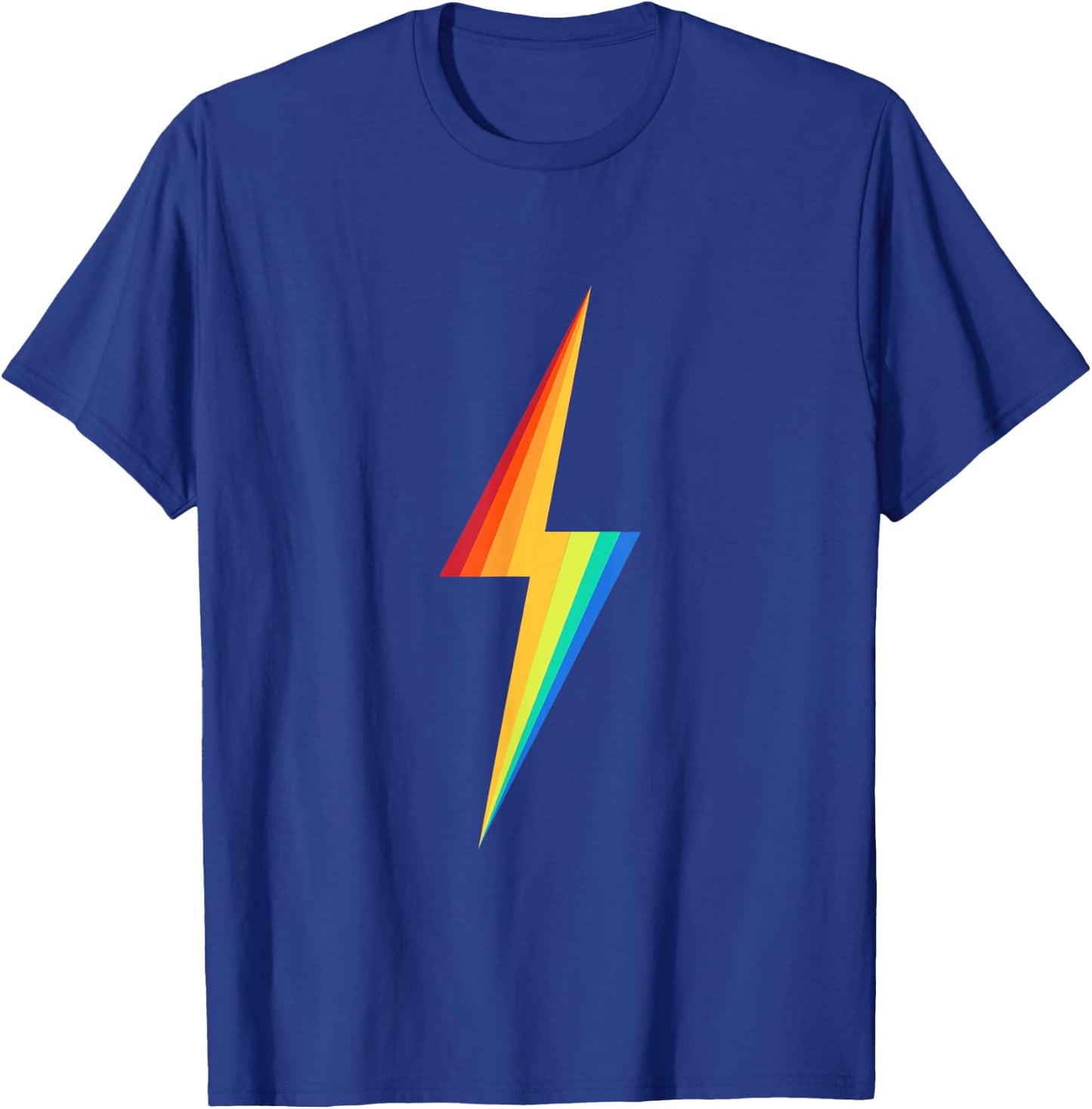 Colourful Rainbow Lightning Graphic T-Shirt - T-Shirt | Royal