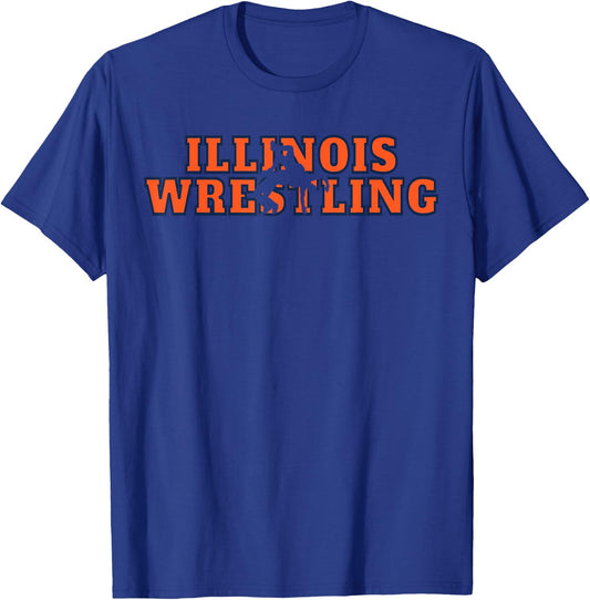 Illinois Wrestling Team Freestyle Wrestler Gear Gift T-Shirt - T-Shirt | Royal