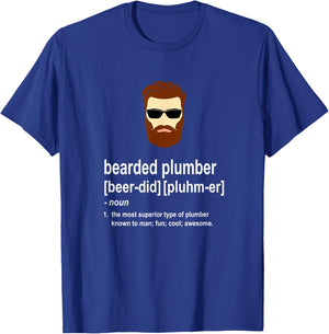 Funny Brown Beard Plumber Gift Son of a Plumber T-Shirt - T-Shirt | Royal