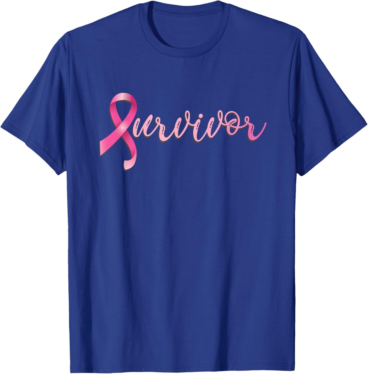 Breast Cancer Survivor Pink Ribbon Recovery T-Shirt - T-Shirt | Royal